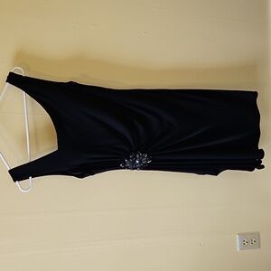 Elegant Navy Blue Dress with Embellished Detail